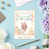 かわいいパステルバニー誕生日招待状 アクリル招待状 (インサイチュ (ウェディング))