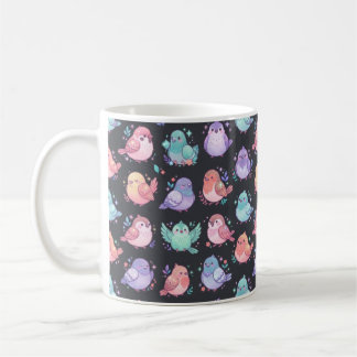 かわいいパステルバード - かわいいさえずる鳥とひな鳥 コーヒーマグカップ
