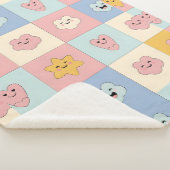 かわいいパステルパッチワーク毛布 シェルパブランケット (3/4)