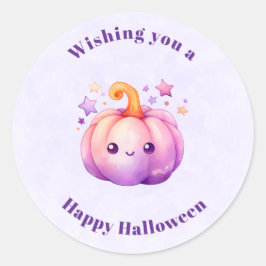 かわいいパステルパンプキンと星のハロウィン ラウンドシール