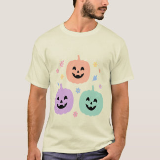 かわいいパステルパンプキントリオハロウィンTシャツ Tシャツ