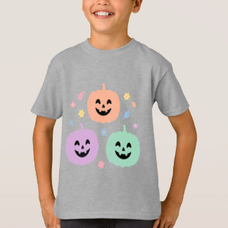 かわいいパステルパンプキントリオハロウィンTシャツ Tシャツ