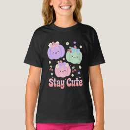 かわいいパステルパンプキン リボン デイジー チェリー 秋 アート Tシャツ