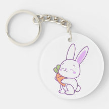 かわいいパステルパープルうさぎにんじんアクリル