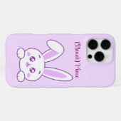 かわいいパステルパープルのうさぎのカスタムiPhoneケース iPhoneケース (裏面横)