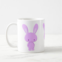 かわいいパステルパープルのミニマリストウサギ コーヒーマグカップ