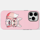 かわいいパステルピンクちび狐娘 Case-Mate iPhoneケース (裏面 (横))