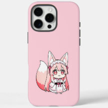 かわいいパステルピンクちび狐娘