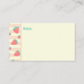 かわいいパステルピンクのイチゴとクリームパターン 名刺 (裏面)