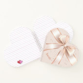 かわいいパステルピンクのサテンボウパーソナライズされたハート ノートブック (内部)