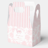 かわいいパステルピンクのリボン赤ちゃん女の子シャワー フェイバーボックス (オープン)