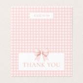 かわいいパステルピンクの弓ベビーシャワーサンキューカード (外部フラット)