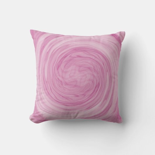 かわいいパステルピンクの渦巻き クッション (正面)