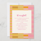 かわいいパステルピンクイエローカップルガールベビーシャワー 招待状 (正面)