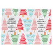 かわいいパステルピンクカラフルクリスマスツリー名 ラージペーパーバッグ (裏面)