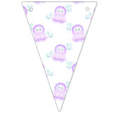かわいいパステルピンクキッズウォーターカラークラゲ バンティングフラッグ (第2の旗)