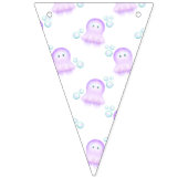 かわいいパステルピンクキッズウォーターカラークラゲ バンティングフラッグ (第1の旗)