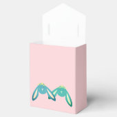 かわいいパステルピンクツインバンニーベビーシャワーパーティー フェイバーボックス (オープン)