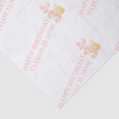 かわいいパステルピンクテディベア3年ギフトラップ 薄葉紙 (詳細)