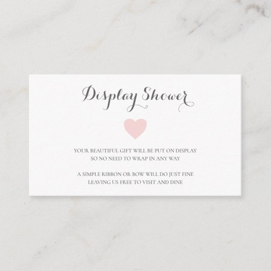 かわいいパステルピンクハートガールディスプレイシャワー エンクロージャーカード (正面)