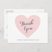 かわいいパステルピンクハートガールベビーシャワーありがとう ポストカード (正面/裏面)