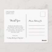 かわいいパステルピンクハートガールベビーシャワーありがとう ポストカード (裏面)