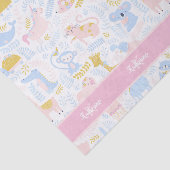 かわいいパステルピンク動物モノグラムガールベビーシャワー 薄葉紙 (詳細)