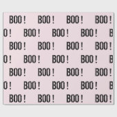 かわいいパステルピンク「BOO!」 ハロウィン ラッピングペーパー (フラット)