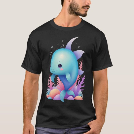かわいいパステルフィッシュ Tシャツ (正面)