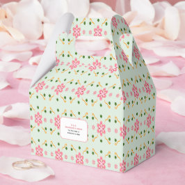 かわいいパステルフラワーのシームレスパターン ピンク フェイバーボックス