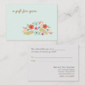 かわいいパステルフラワーギフト券 割引カード (正面/裏面)