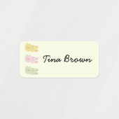 かわいいパステルフラワークラウドスクールネーム服 ラベル (デザイン1)