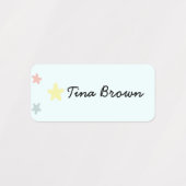 かわいいパステルフラワークラウドスクールネーム服 ラベル (デザイン2)