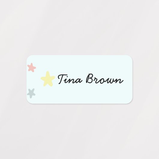 かわいいパステルフラワークラウドスクールネーム服 ラベル (デザイン2)