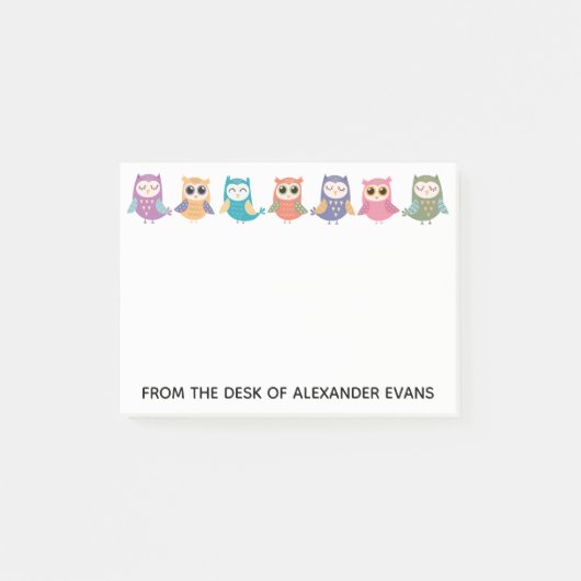 かわいいパステルフローの列 ポストイット (正面)