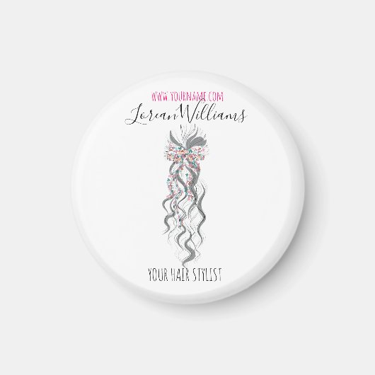かわいいパステルブライド波型ヘアスタイルヘアサロンフローラ マグネット (正面)