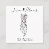 かわいいパステルブライド波型ヘアスタイルヘアサロンフローラ 予約カード (正面)