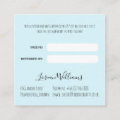 かわいいパステルブライド波型ヘアスタイルヘアサロンフローラ 予約カード (裏面)