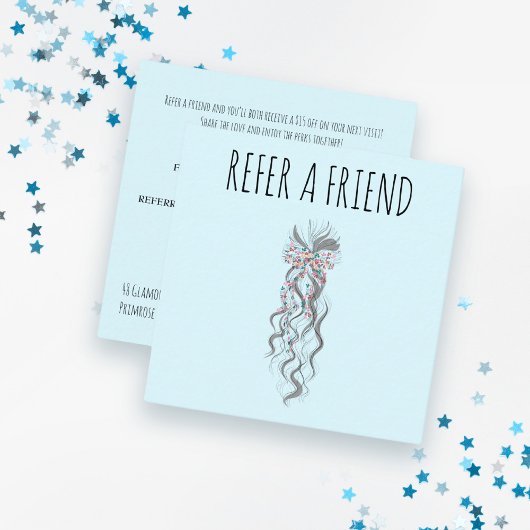 かわいいパステルブライド波型ヘアスタイルヘアサロンフローラ 予約カード