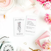 かわいいパステルブライド波型ヘアスタイルヘアサロンフローラ 名刺