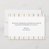 かわいいパステルブラシストロークストライプズ赤ちゃんシャワー サンキューカード (裏面)