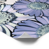 かわいいパステルブルーのデイジー 赤ちゃん男の子の名前 フォト 寝室 ポスター (角)