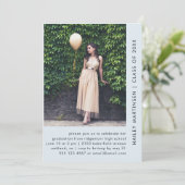 かわいいパステルブルーの2枚写真 卒業パーティー 招待状 (スタンド正面)