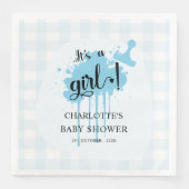 かわいいパステルブルーギンガムベビーシャワー (正面)