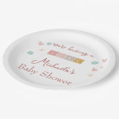 かわいいパステルブロックガールベビーシャワー ペーパープレート (アングル)