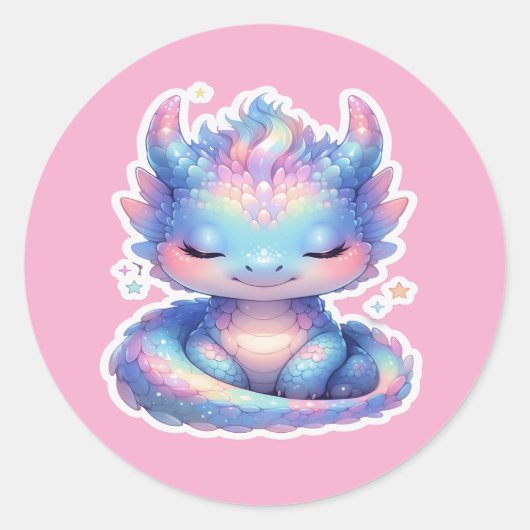 かわいいパステルベイビードラゴン ステッカー (正面)
