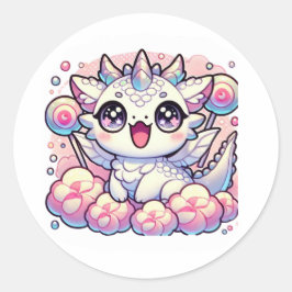 かわいいパステルベイビードラゴン ユニコーン ファンタジー ステッカー