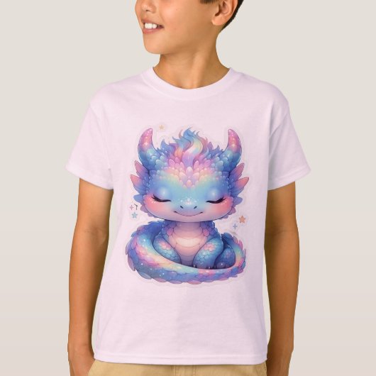 かわいいパステルベイビードラゴン Tシャツ (正面)