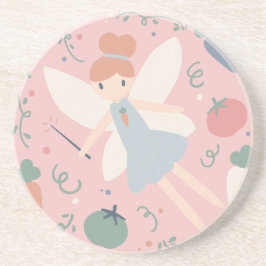 かわいいパステルベジタブルフルーツハーベストフェアリー コースター