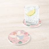 かわいいパステルベジタブルフルーツハーベストフェアリー コースター (側面)